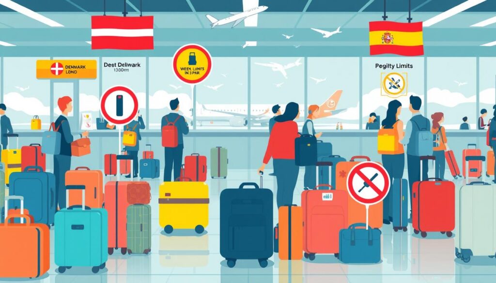 Baggage policies for airline routes denmark spain