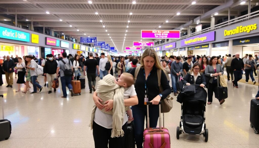 Flying with infants through airport