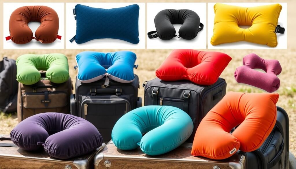 Compact travel pillow designs